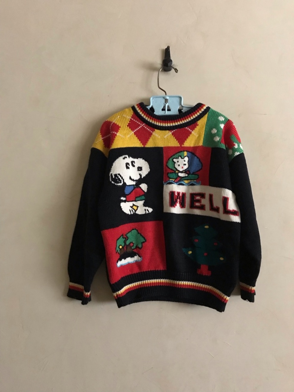 Vintage Novelty Snoopy Multicolor Knit Boy’s Sweater